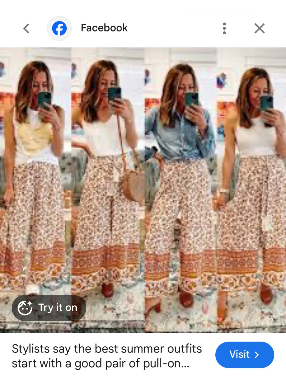 NATURAL LIFE Cream Floral Wide-Leg Tiered Palazzo Pants Trousers Patti - Picture 7 of 14